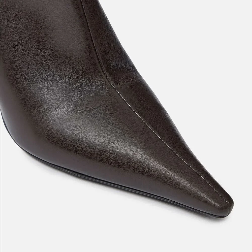 Stella McCartney Elsa Knee-High Heeled Boots, Brown, NWT, Size 38